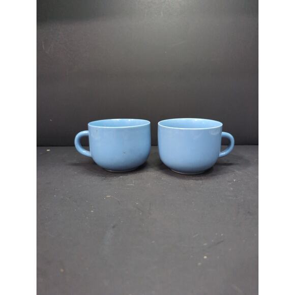 Newcor Blue Stoneware Teacup Set, 8 Oz Coffee Tea Cups,‎ Drinkware Set, Vtg Cups - Picture 1 of 8
